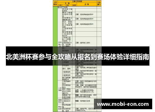 北美洲杯赛参与全攻略从报名到赛场体验详细指南