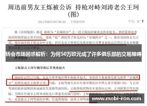 转会市场困惑解析：为何50万欧元成了许多俱乐部的交易障碍